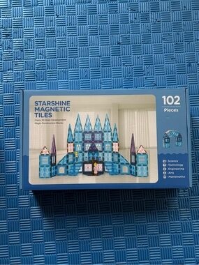 Star Shine 102pcs Magnetic Tiles - 3D Diamond Building Blocks for Pretend Play